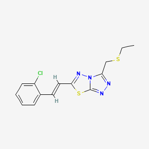 6-[(E)-2-(2-chlorophenyl)ethenyl]-3-[(ethylsulfanyl)methyl][1,2,4]triazolo[3,4-b][1,3,4]thiadiazole