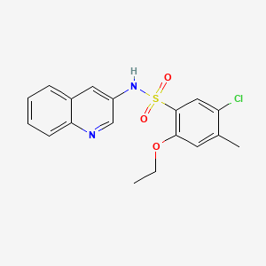 molecular formula C18H17ClN2O3S B13359506 5-chloro-2-ethoxy-4-methyl-N-(3-quinolinyl)benzenesulfonamide 