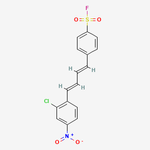 molecular formula C16H11ClFNO4S B13359514 4-(4-(2-Chloro-4-nitrophenyl)buta-1,3-dien-1-yl)benzene-1-sulfonyl fluoride CAS No. 24892-96-4