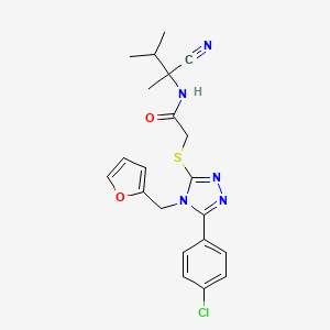 2-{[5-(4-chlorophenyl)-4-[(furan-2-yl)methyl]-4H-1,2,4-triazol-3-yl]sulfanyl}-N-(1-cyano-1,2-dimethylpropyl)acetamide