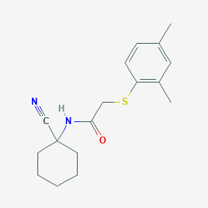 molecular formula C17H22N2OS B13359538 N-(1-Cyanocyclohexyl)-2-((2,4-dimethylphenyl)thio)acetamide 