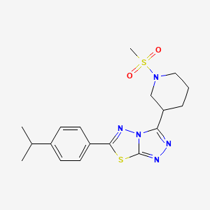 molecular formula C18H23N5O2S2 B13359542 6-(4-Isopropylphenyl)-3-[1-(methylsulfonyl)-3-piperidinyl][1,2,4]triazolo[3,4-b][1,3,4]thiadiazole 