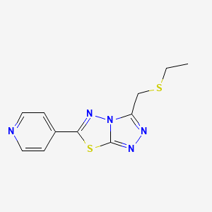 molecular formula C11H11N5S2 B13359565 Ethyl [6-(4-pyridinyl)[1,2,4]triazolo[3,4-b][1,3,4]thiadiazol-3-yl]methyl sulfide 