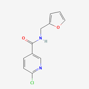 molecular formula C11H9ClN2O2 B13359576 6-chloro-N-(furan-2-ylmethyl)pyridine-3-carboxamide 