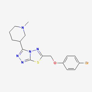 molecular formula C16H18BrN5OS B13359611 4-Bromophenyl [3-(1-methyl-3-piperidinyl)[1,2,4]triazolo[3,4-b][1,3,4]thiadiazol-6-yl]methyl ether 