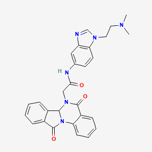 N-{1-[2-(dimethylamino)ethyl]-1H-benzimidazol-5-yl}-2-(5,11-dioxo-6a,11-dihydroisoindolo[2,1-a]quinazolin-6(5H)-yl)acetamide