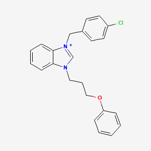 3-(4-chlorobenzyl)-1-(3-phenoxypropyl)-3H-benzimidazol-1-ium