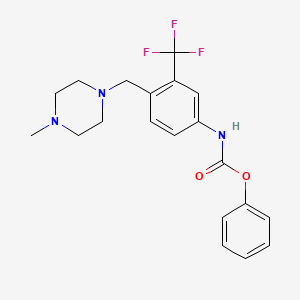 molecular formula C20H22F3N3O2 B13359660 Phenyl (4-((4-methylpiperazin-1-yl)methyl)-3-(trifluoromethyl)phenyl)carbamate 