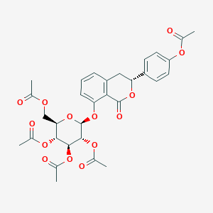 molecular formula C31H32O14 B13359667 (3R)-Hydrangenol 8-O-glucoside pentaacetate 