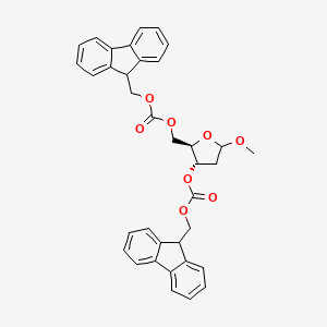 ((2R,3S)-3-((((9H-Fluoren-9-yl)methoxy)carbonyl)oxy)-5-methoxytetrahydrofuran-2-yl)methyl ((9H-fluoren-9-yl)methyl) carbonate