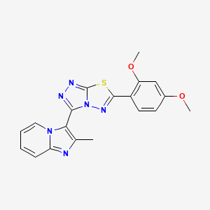 molecular formula C19H16N6O2S B13359688 3-[6-(2,4-Dimethoxyphenyl)[1,2,4]triazolo[3,4-b][1,3,4]thiadiazol-3-yl]-2-methylimidazo[1,2-a]pyridine 