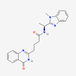 molecular formula C22H23N5O2 B13359723 4-(4-hydroxyquinazolin-2-yl)-N-[(1S)-1-(1-methyl-1H-benzimidazol-2-yl)ethyl]butanamide 