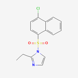 molecular formula C15H13ClN2O2S B13359730 1-[(4-chloro-1-naphthyl)sulfonyl]-2-ethyl-1H-imidazole 