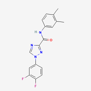 molecular formula C17H14F2N4O B13359753 1-(3,4-difluorophenyl)-N-(3,4-dimethylphenyl)-1H-1,2,4-triazole-3-carboxamide 