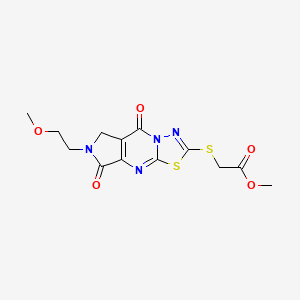 Methyl {[6-(2-methoxyethyl)-5,8-dioxo-5,6,7,8-tetrahydropyrrolo[3,4-d][1,3,4]thiadiazolo[3,2-a]pyrimidin-2-yl]sulfanyl}acetate