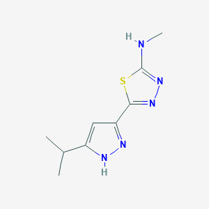 N-methyl-5-[3-(propan-2-yl)-1H-pyrazol-5-yl]-1,3,4-thiadiazol-2-amine