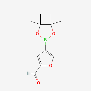 molecular formula C11H15BO4 B1335981 4-(4,4,5,5-四甲基-1,3,2-二氧杂硼环-2-基)呋喃-2-甲醛 CAS No. 846023-58-3