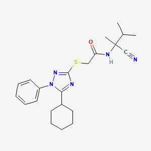 N-(1-cyano-1,2-dimethylpropyl)-2-[(5-cyclohexyl-1-phenyl-1H-1,2,4-triazol-3-yl)sulfanyl]acetamide