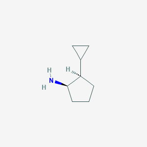 molecular formula C8H15N B13359829 (1R,2R)-2-Cyclopropylcyclopentan-1-amine 