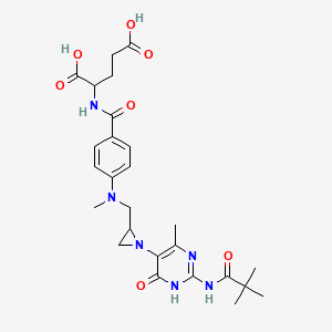 2-(4-(Methyl((1-(4-methyl-6-oxo-2-pivalamido-1,6-dihydropyrimidin-5-yl)aziridin-2-yl)methyl)amino)benzamido)pentanedioic acid