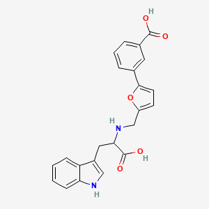 3-[5-({[1-carboxy-2-(1H-indol-3-yl)ethyl]amino}methyl)-2-furyl]benzoic acid