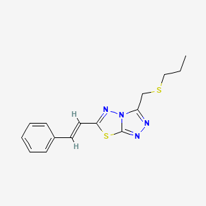 6-(2-Phenylvinyl)-3-[(propylsulfanyl)methyl][1,2,4]triazolo[3,4-b][1,3,4]thiadiazole