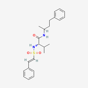 (2S)-3-methyl-N-(4-phenylbutan-2-yl)-2-(2-phenylethenesulfonamido)butanamide