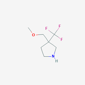 molecular formula C7H12F3NO B13359975 3-(Methoxymethyl)-3-(trifluoromethyl)pyrrolidine 