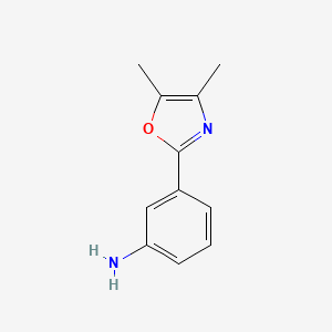 molecular formula C11H12N2O B1335998 3-(4,5-二甲基-1,3-恶唑-2-基)苯胺 CAS No. 827582-20-7