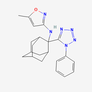 molecular formula C21H24N6O B13359982 N-(5-methyl-3-isoxazolyl)-N-[2-(1-phenyl-1H-tetraazol-5-yl)-2-adamantyl]amine CAS No. 954240-81-4