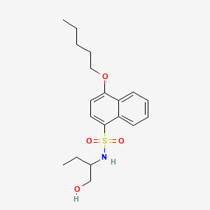 molecular formula C19H27NO4S B13360004 N-[1-(hydroxymethyl)propyl]-4-(pentyloxy)-1-naphthalenesulfonamide 