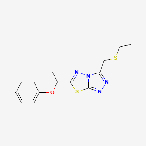 3-[(Ethylsulfanyl)methyl]-6-(1-phenoxyethyl)[1,2,4]triazolo[3,4-b][1,3,4]thiadiazole