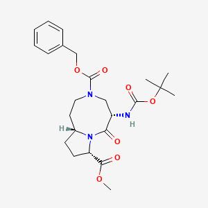 3-Benzyl 8-methyl (5S,8S,10aR)-5-((tert-butoxycarbonyl)amino)-6-oxooctahydropyrrolo[1,2-a][1,5]diazocine-3,8(4H)-dicarboxylate