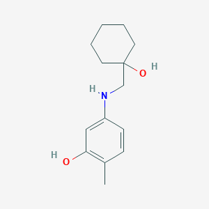 molecular formula C14H21NO2 B13360104 5-(((1-Hydroxycyclohexyl)methyl)amino)-2-methylphenol 