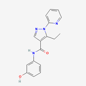 molecular formula C17H16N4O2 B13360112 5-ethyl-N-(3-hydroxyphenyl)-1-(2-pyridinyl)-1H-pyrazole-4-carboxamide 