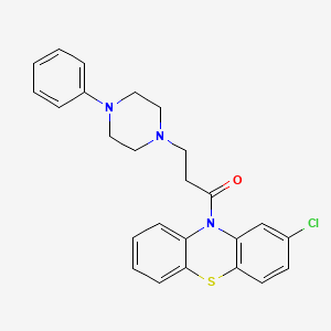 molecular formula C25H24ClN3OS B13360123 1-(2-chloro-10H-phenothiazin-10-yl)-3-(4-phenylpiperazin-1-yl)propan-1-one 