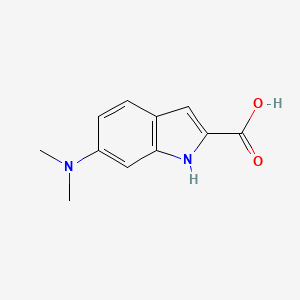 molecular formula C11H12N2O2 B1336015 6-Dimethylamino-1H-indole-2-carboxylic acid CAS No. 100060-36-4