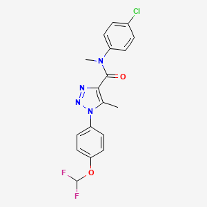 molecular formula C18H15ClF2N4O2 B13360178 N-(4-chlorophenyl)-1-[4-(difluoromethoxy)phenyl]-N,5-dimethyl-1H-1,2,3-triazole-4-carboxamide 