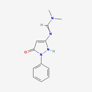 molecular formula C12H14N4O B1336021 N,N-Dimethyl-N'-(5-oxo-1-phenyl-2,5-dihydro-1H-pyrazol-3-yl)formimidamide 