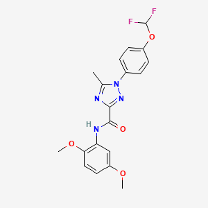 molecular formula C19H18F2N4O4 B13360230 1-[4-(difluoromethoxy)phenyl]-N-(2,5-dimethoxyphenyl)-5-methyl-1H-1,2,4-triazole-3-carboxamide 