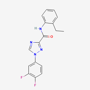 molecular formula C17H14F2N4O B13360236 1-(3,4-difluorophenyl)-N-(2-ethylphenyl)-1H-1,2,4-triazole-3-carboxamide 