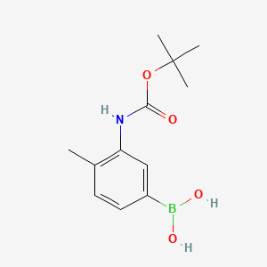 molecular formula C12H18BNO4 B1336024 (3-Boc-氨基-4-甲基苯基)硼酸 CAS No. 850568-81-9