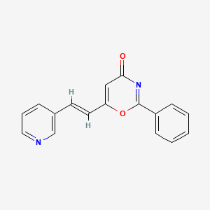 molecular formula C17H12N2O2 B13360283 2-phenyl-6-[2-(3-pyridinyl)vinyl]-4H-1,3-oxazin-4-one 