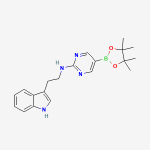 molecular formula C20H25BN4O2 B13360305 [2-(1H-Indol-3-yl)ethyl]-[5-(4,4,5,5-tetramethyl-[1,3,2]dioxaborolan-2-yl)-pyrimidin-2-yl]-amine 