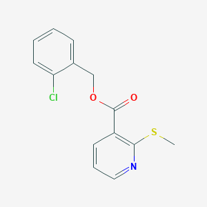 molecular formula C14H12ClNO2S B13360312 (2-Chlorophenyl)methyl 2-methylsulfanylpyridine-3-carboxylate 