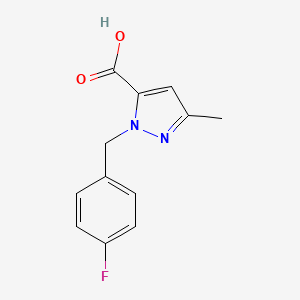 molecular formula C12H11FN2O2 B1336034 1-(4-氟苄基)-3-甲基-1H-吡唑-5-羧酸 CAS No. 618070-43-2