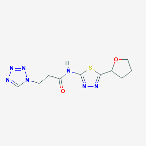 3-(1H-tetraazol-1-yl)-N-(5-tetrahydro-2-furanyl-1,3,4-thiadiazol-2-yl)propanamide