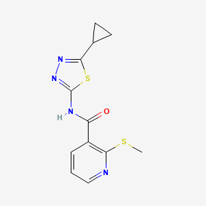 molecular formula C12H12N4OS2 B13360363 N-(5-cyclopropyl-1,3,4-thiadiazol-2-yl)-2-methylsulfanylpyridine-3-carboxamide CAS No. 775309-33-6