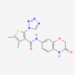 4,5-dimethyl-N-(3-oxo-3,4-dihydro-2H-1,4-benzoxazin-7-yl)-2-(1H-tetraazol-1-yl)-3-thiophenecarboxamide