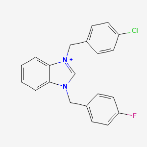 3-(4-chlorobenzyl)-1-(4-fluorobenzyl)-3H-benzimidazol-1-ium